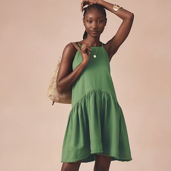 Dresses & Skirts - NEW Anthropologie The Kyla Flounce Mini Dress by Pilcro​ SIZE LP PL  NWT green
